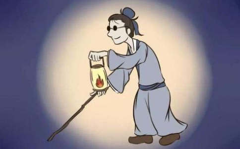 佛教-释容僧人遇盲人点灯